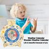 Weather Calendar Card Circle Four Seasons Wheel with Lanyard Smooth Edge Wooden Calendar Card
