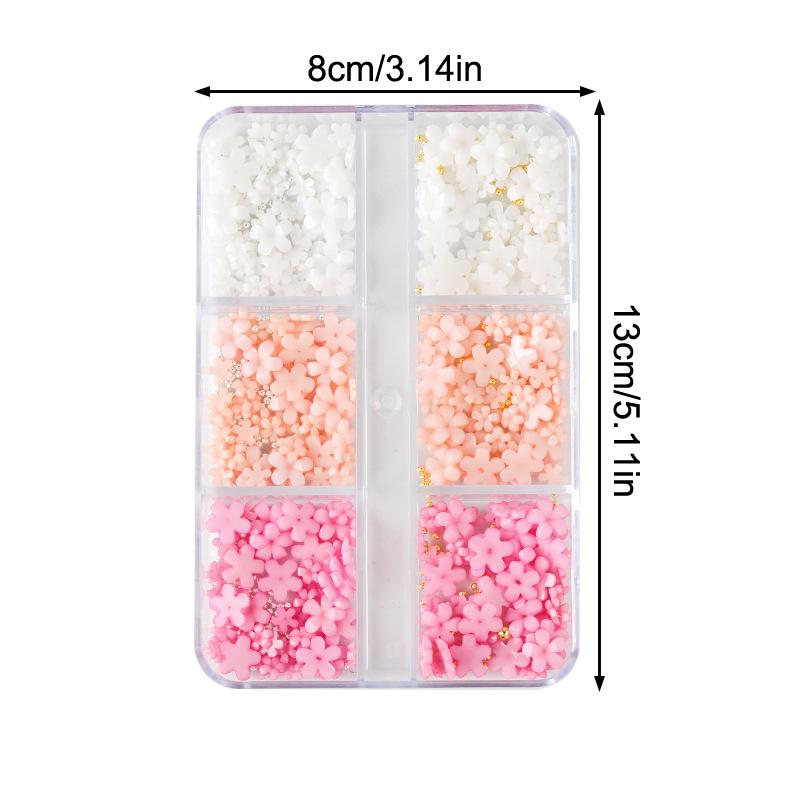 Nail Mini Flower Pearl Steel Balls Decoration Mixed Multicolour Various Size Resin Nail Charm Nail Art Enthusiasts High Quality
