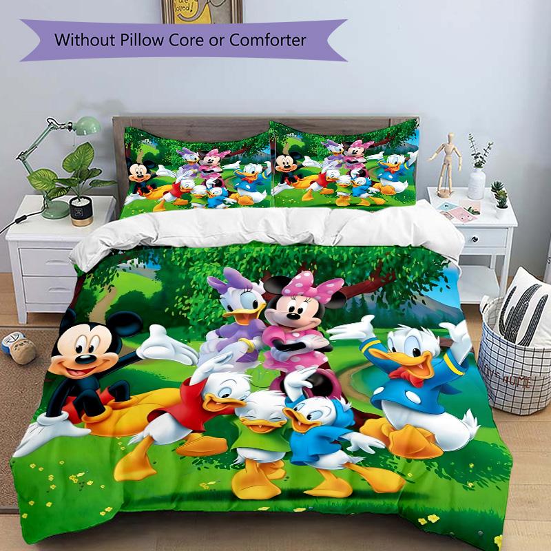 Mickey Friends Dance Party Print 3Pcs Bedding Setduvet Cover With 2 Bedropillowcase Home Birthday Gift