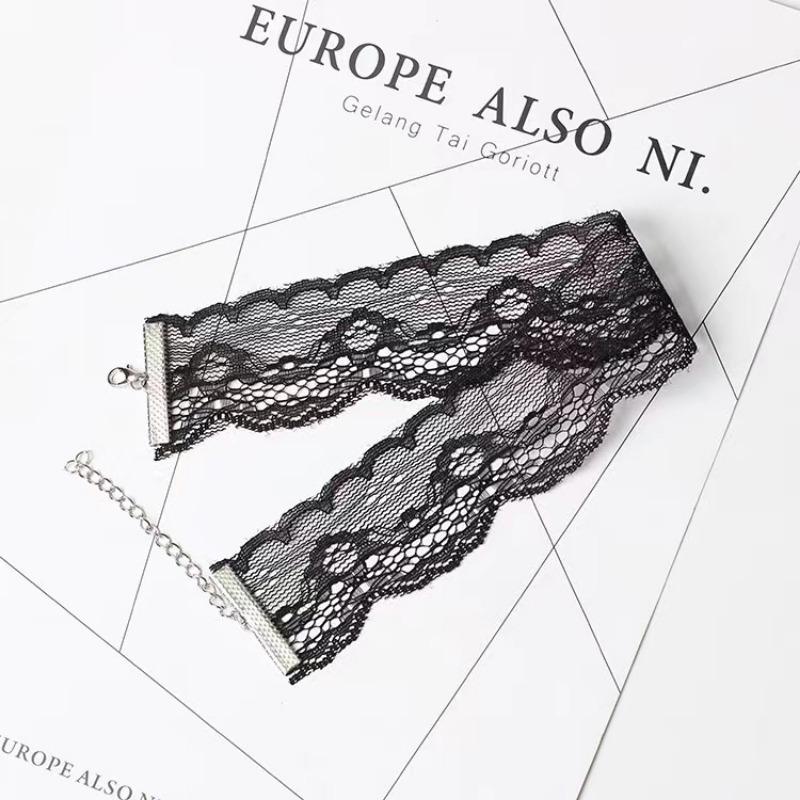 Hot Newest Fashion Jewelry Accessories Black White Hollow Lace Choker Necklace for Couple Lovers