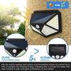 Lampe solaire étanche extérieur 100 LED avec détecteur de mouvement - Noir - Energie solaire - LED - Jardin