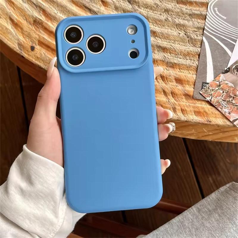 Высококачественный защитный чехол из жидкого силикона для iPhone 17 Air 16 15 14 13 12 11 Pro Max Plus 16E 17 Pro Max Защита камеры Матовый Мягкий чехол