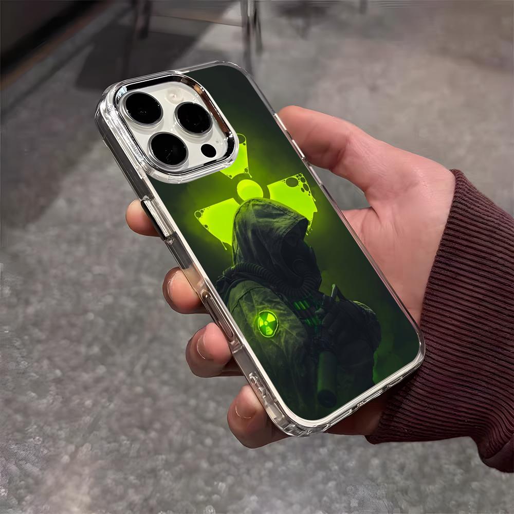 Игровой чехол S-Stalker для iPhone 17 Air 16 E 15 14 13 12 11 Plus Pro Max, гальванизированный прозрачный мягкий чехол