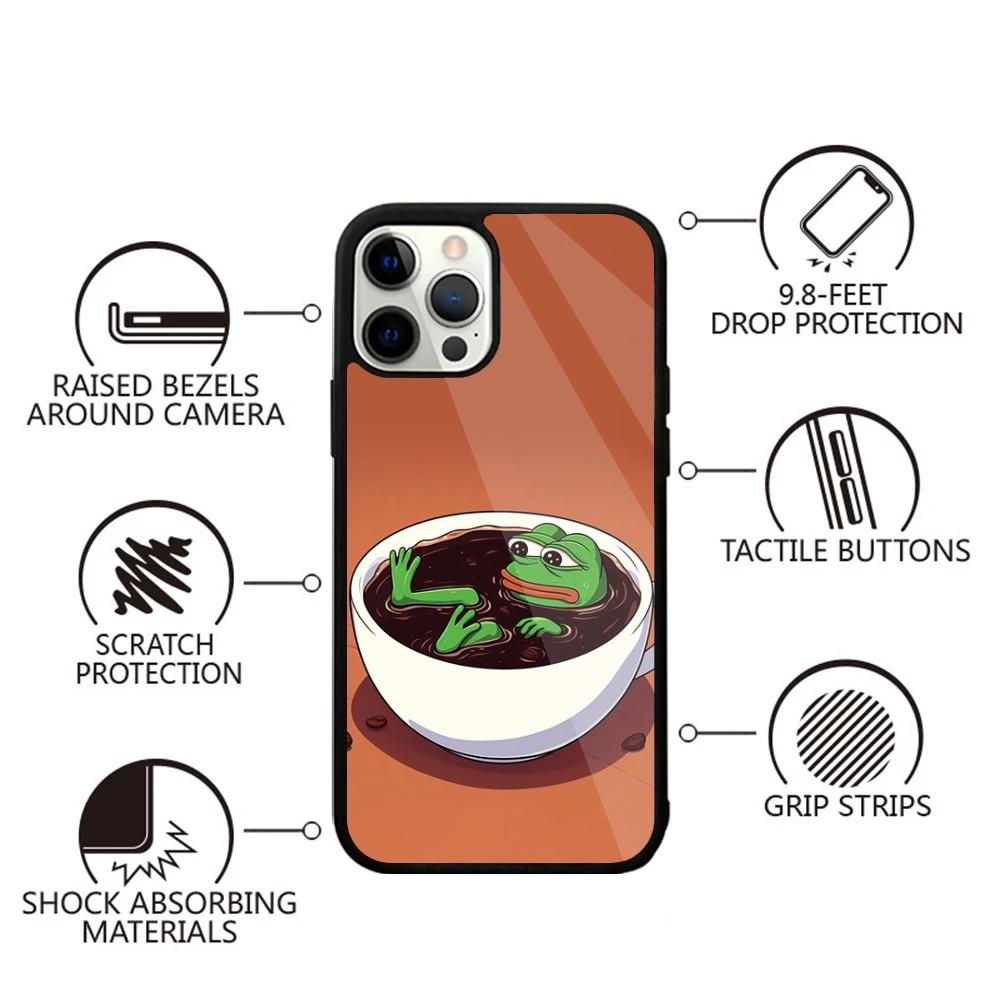 Грустная Лягушка P-Pepe Забавный Чехол для Телефона для iPhone 16,15,14,13,12,11,Plus,Pro,Max,Mini Магнитная Беспроводная Зарядка MagSafe