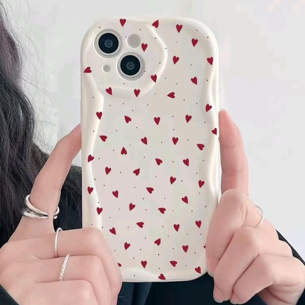 Red Hearts Are All Over The Screen for IPhone16 15ProMax Apple 15 Trendy Brand Phone Case 11XR Max
