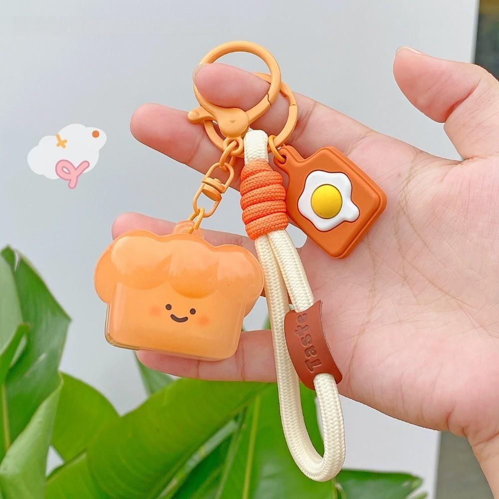 Roast Chicken Detect UV Color Change Bread Pendant Cartoon Toast Pretzel Keychain  Backpack Decor