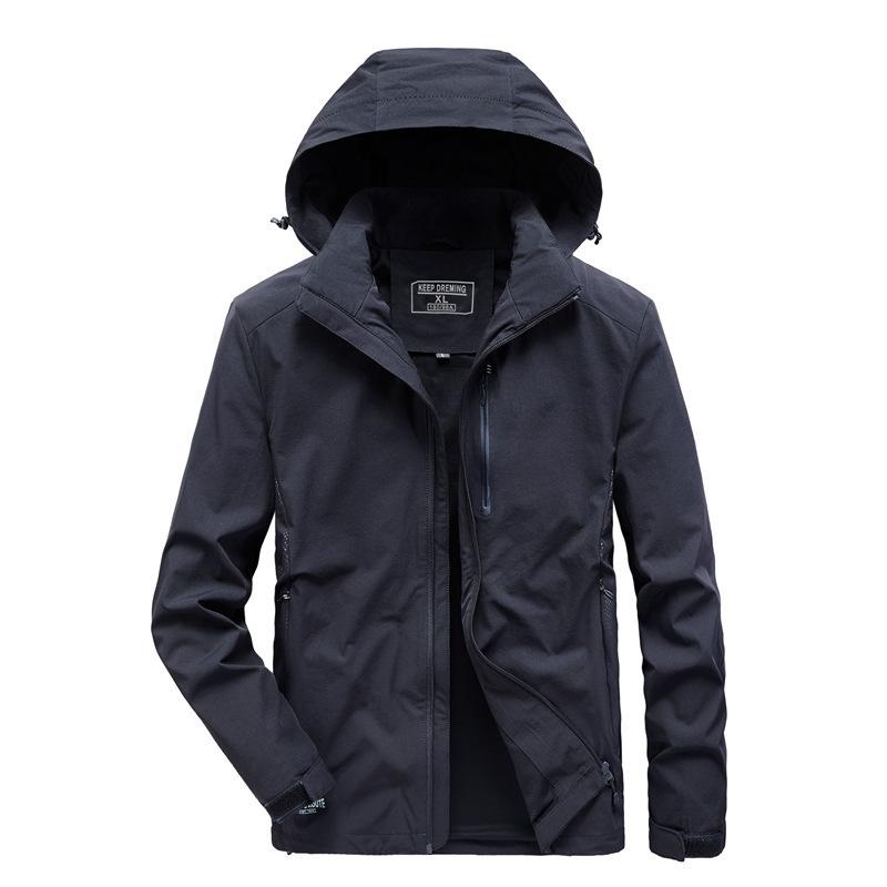 Весна и осень Новая мужская куртка большого размера Модная повседневная свободная мужская куртка с капюшоном большого размера