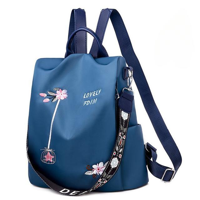 Водонепроницаемый оксфордский женский рюкзак, модные противоугонные женские рюкзаки, школьная сумка с вышивкой, высококачественный рюкзак большой вместимости