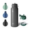 BOTTLE BOTTLE Water 1000ml Large Stainless Steel Bottle with Bottom Direct Insulates Hot or Double Vacuum Gray Bottle, Capacity, Storage, Straw,