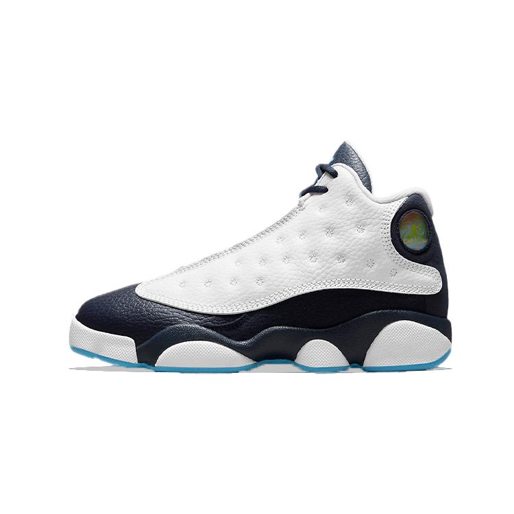 Air Jordan 13 Retro PreSchool 'Obsidian' (Unisex) White / Obsidian / Dark Powder Blue Kids' Basketball Shoes DJ3005 144