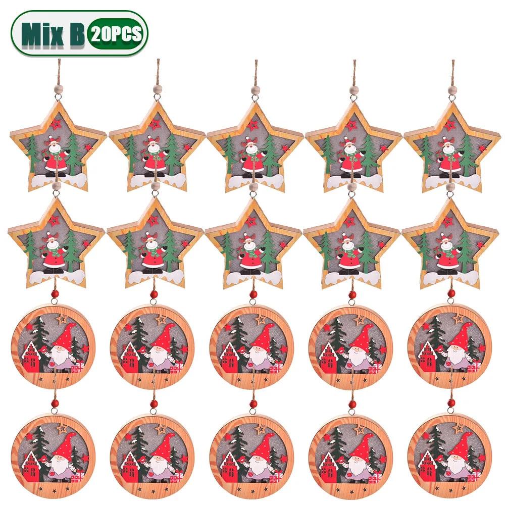 Christmas Decoration LED Illuminated Christmas Tree Hanging Santa Claus Snowman Deer Night Lights Christmas Decoration Hanging