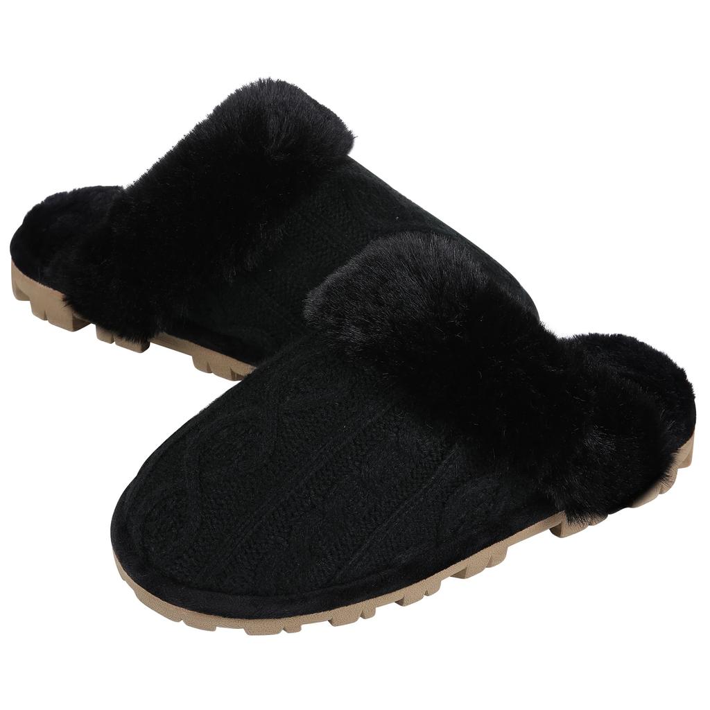 Fashion Litfun Warm Cotton Slippers For Women Men Fluffy House Fur Slippers Indoor Flats Slip-on Soft Slippers Couple House Mute Slides