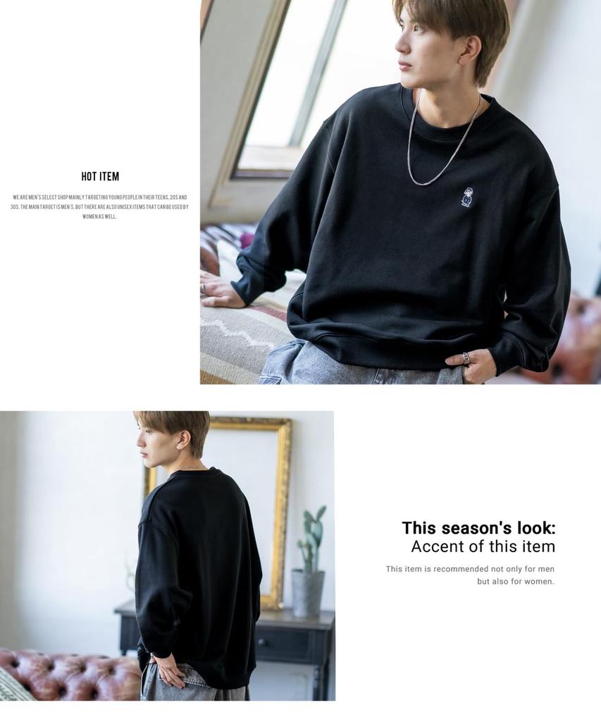 [IMPROVES] [SIDEWAYSTANCE] Embroidered One-Point Fleece Sweatshirt