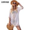 Women's Plus Size Lace Splicing Solid Color Sexy Loose Beach Sunscreen New Holiday Dress Smock