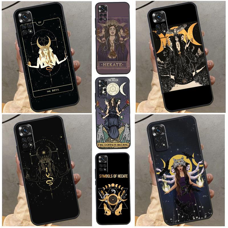 Чехол-кошелек с изображением Тройной Лунной Богини Гекаты для Tarot Card Case For Xiaomi Redmi Note 11 12 8 9 10 Pro 8T 9S 10S 11S Redmi 9A 9C 10 10A 10C
