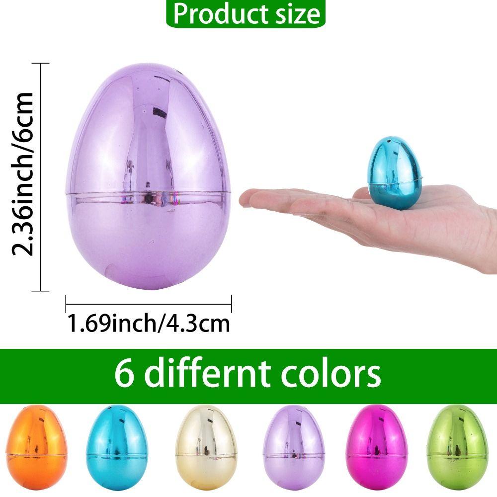 6Pcs Party Supplies Fillable Easter Eggs Favors Happy Easter Openable Egg Toys Plastic Easter Egg