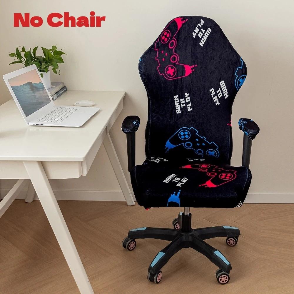 Velvet Gaming Chair Cover Soft Elasticity Computer Seat Chair Covers Armchair Slipcovers