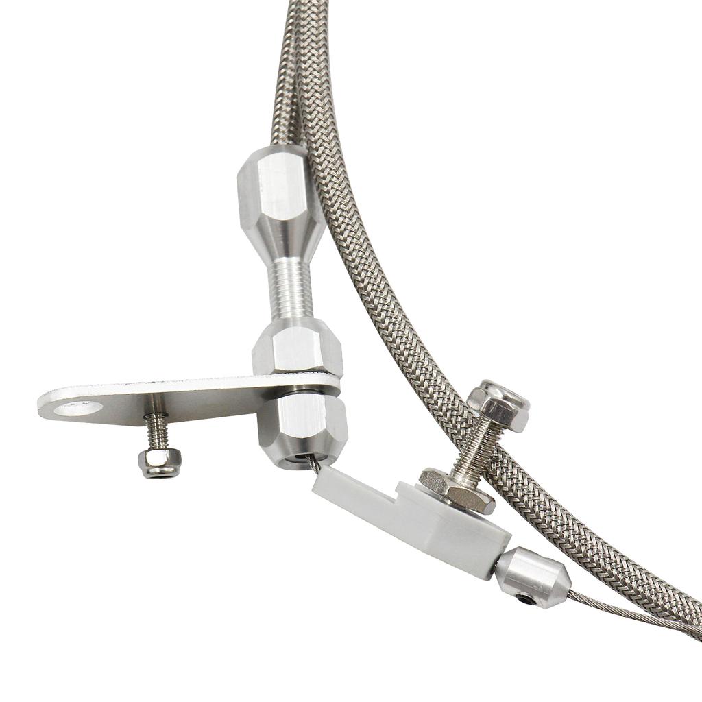 Transmission Kickdown Cable Kit, Stainless Braided Kick Down Cable Transmission Detent Replacement