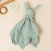 Baby Rabbit Square Comforter Towel Elegant Bow Decor Rabbit Square Blanket For Kids Cute Embroidery Infant Saliva Towel