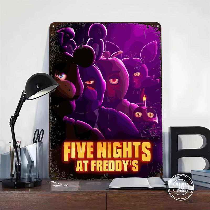 Металлический постер с персонажами Five Nights At Freddy's, настраиваемый настенный декор, ретро винтажные жестяные таблички для мужской пещеры, ванной комнаты