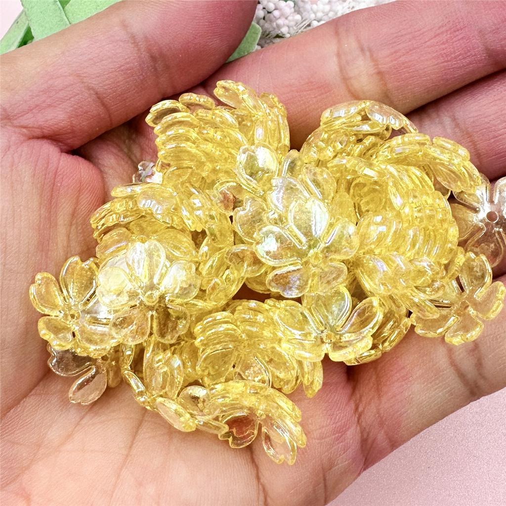 Новые 100 шт. браслеты ожерелье высокое качество свободные бусины модные для изготовления ювелирных изделий DIY цветок гальсанг акрил 14,7 мм серьги