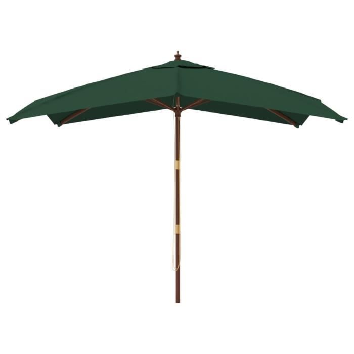 VidaXL Garden Parasol with Green Wooden Pole 300x300x273 Cm 363192