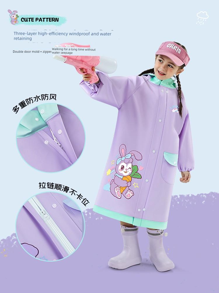 Full Body Waterproof First Grade Kids Raincoat for School