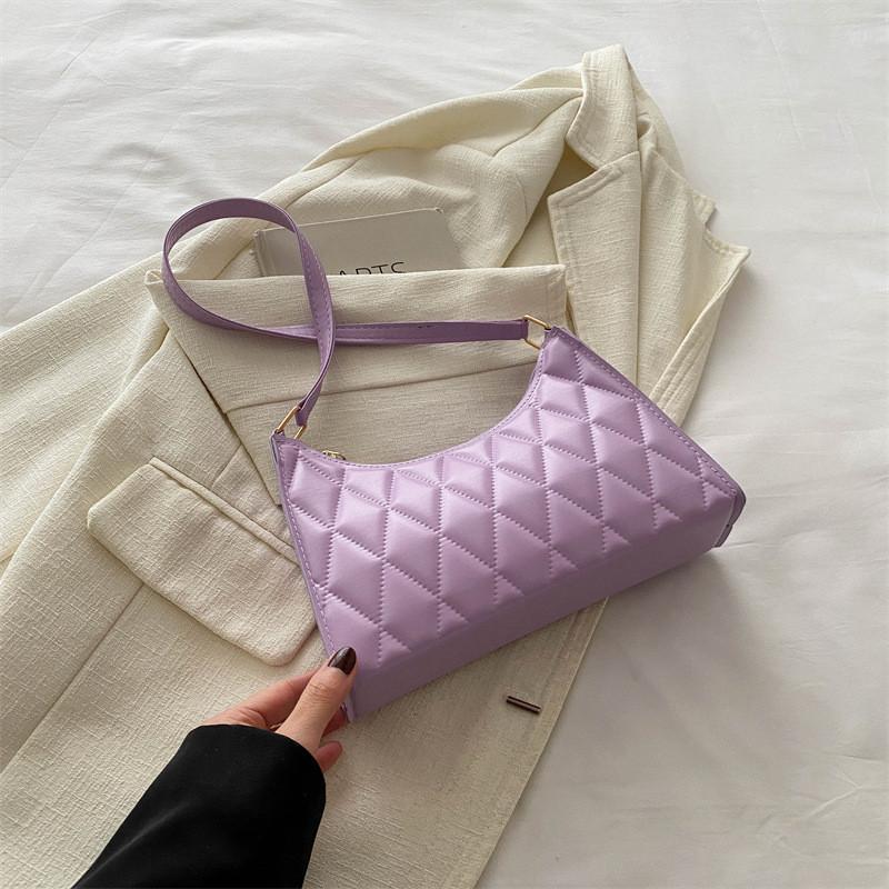 Trendy Stylish Retro Single Shoulder Bag Perfect For Spring Casual Outfits In Black Pink Khaki White And Purple