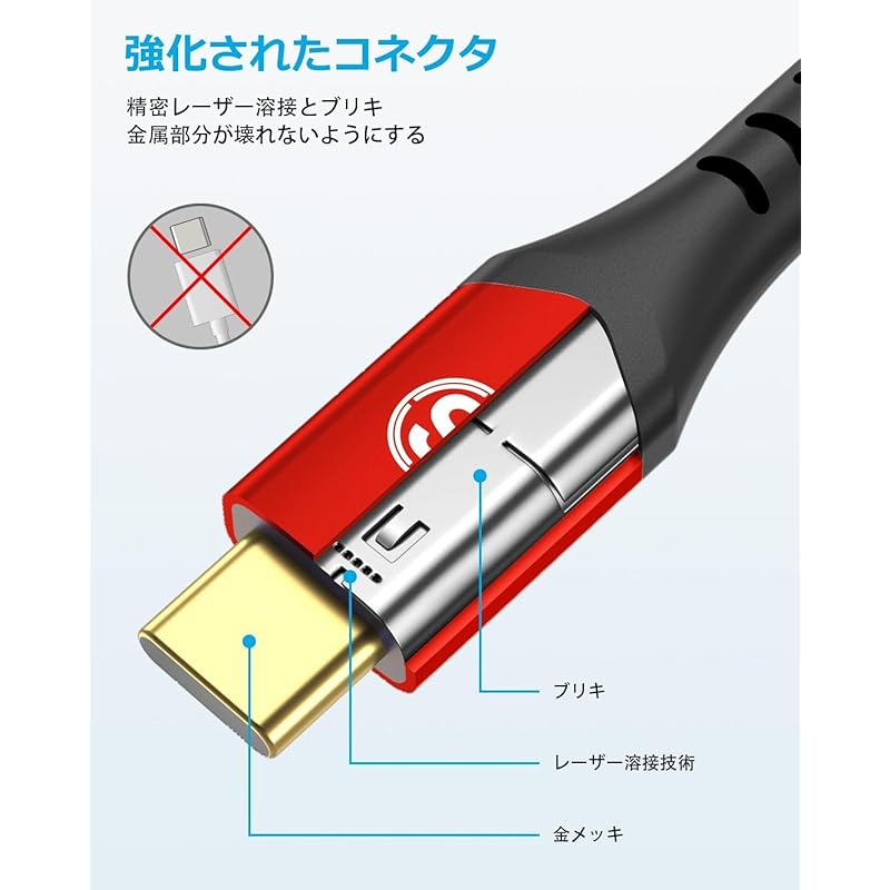 Кабель USB Type C [Комплект из 2 штук по 1 м] Кабель Sweguard USB-C на USB-A 3,2 А [совместим с QC3.0 [Быстрая зарядка] тип C Кабель для зарядки iPhone15 Pro Max, iPhone16