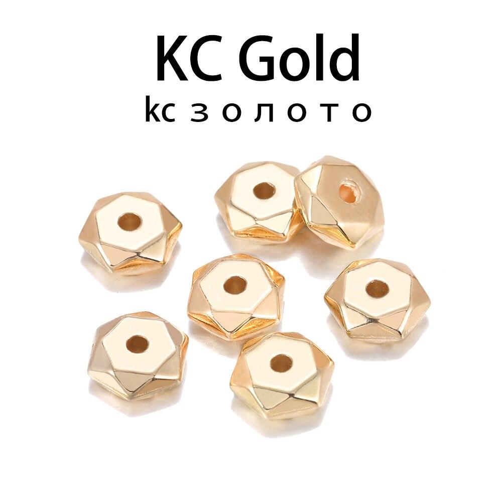 200pcs/lot 7mm Hexagon Gold CCB Plastic Wheel Round Beads Loose Spacer Bead For Bracelet Necklace DIY Jewelry Making Findings