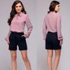 New Women's European & American Style Chiffon Blouse – Sexy Stand Collar, Tie Knot, Long Sleeve