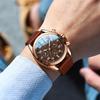 OLEVS TY703 Brand Exclusive Quartz Watch Men Fashion Leather Strap Classic Chronograph Calendar Waterproof Luminous Man Watch