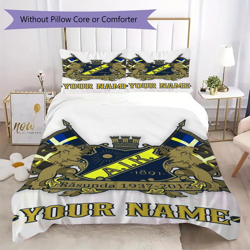 Custom Name Aik Pattern Bedding uilt Set uilt Cover Pillowcase Home Decoration Birthday Gift (1*duvet cover+2*pillowcase without core)