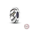 925 Silver Star Moon Bracelet Ocean Safety Chain with Colored Zircon Beads DIY Fine Jewelry for Women