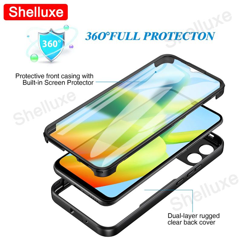 360 Полная защита корпуса Прозрачный чехол Shelluxe для Redmi A1 A1+ для Xiaomi Redmi A2 Plus A2+ Силиконовый двусторонний чехол для телефона