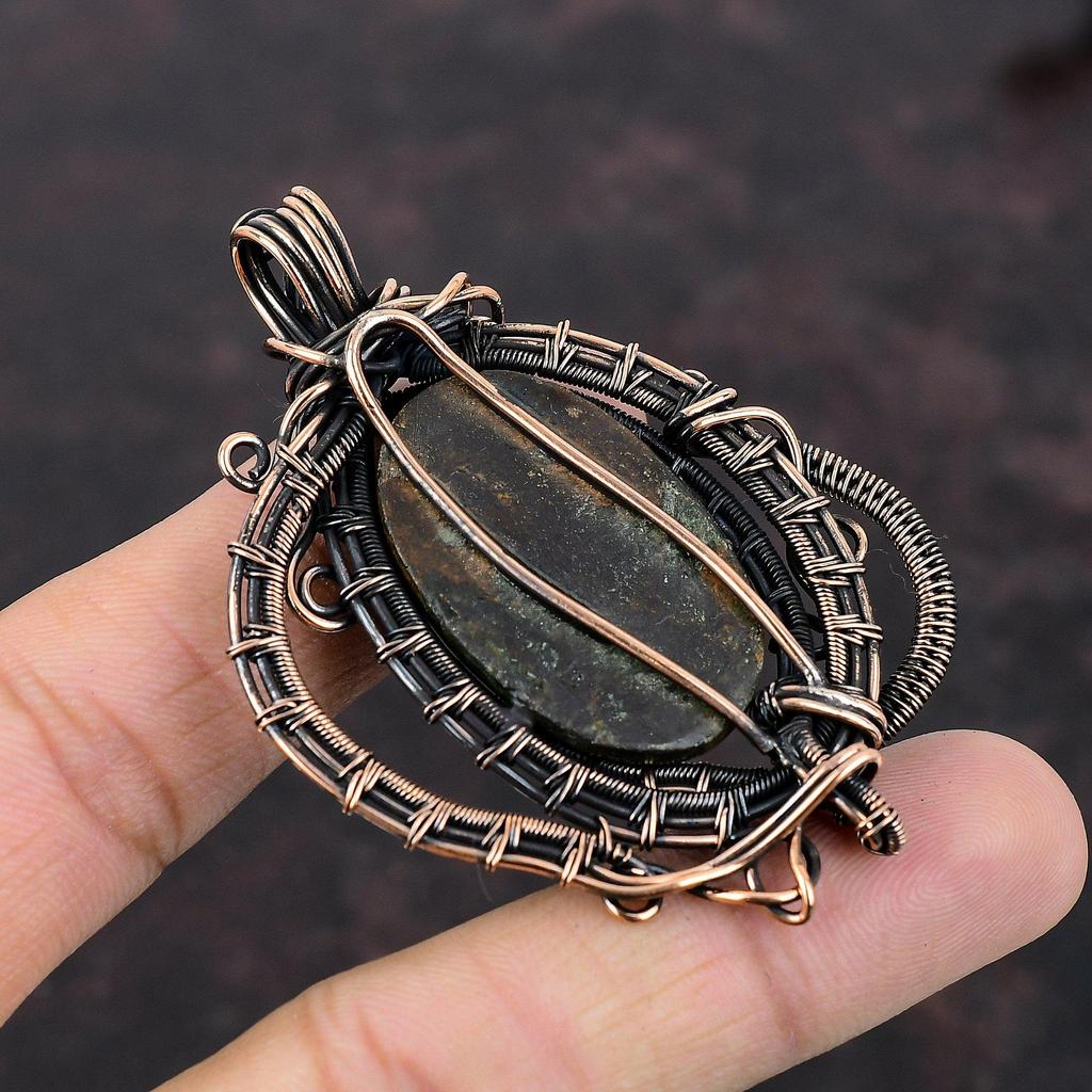 Подвеска из граната спессартина в известняке, медная проволока, обернутая драгоценным камнем, ручная работа, медные украшения, совершенно новые подвесные украшения из проволоки для подарка