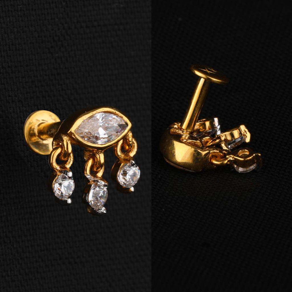 White Cubic Zirconia Earrings 925 Sterling Silver Gold Rhodium Fine Jewelry Gift for Her