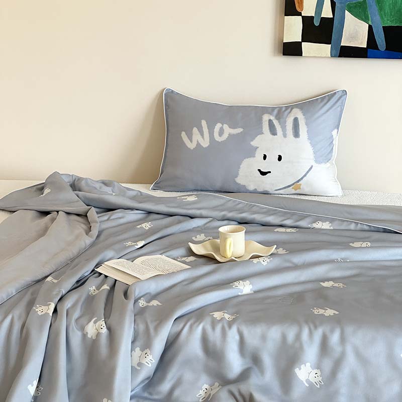 Premium 100 Lyocell Cooling Blanket for Kids Adults Soft Skin Friendly Summer Comforter Air Conditioner Quilt