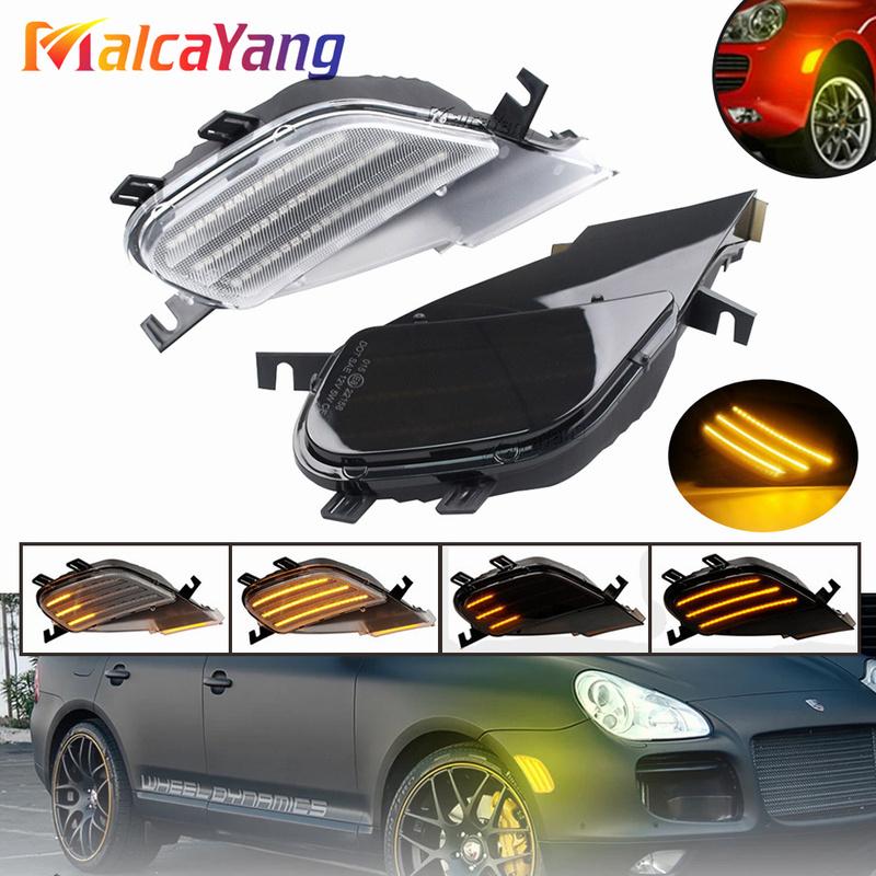1Pair Repeater Blinker Dynamic Amber LED Turn Signal Indicator Lights for Porsche Cayenne 955 2003-2006 Car Styling