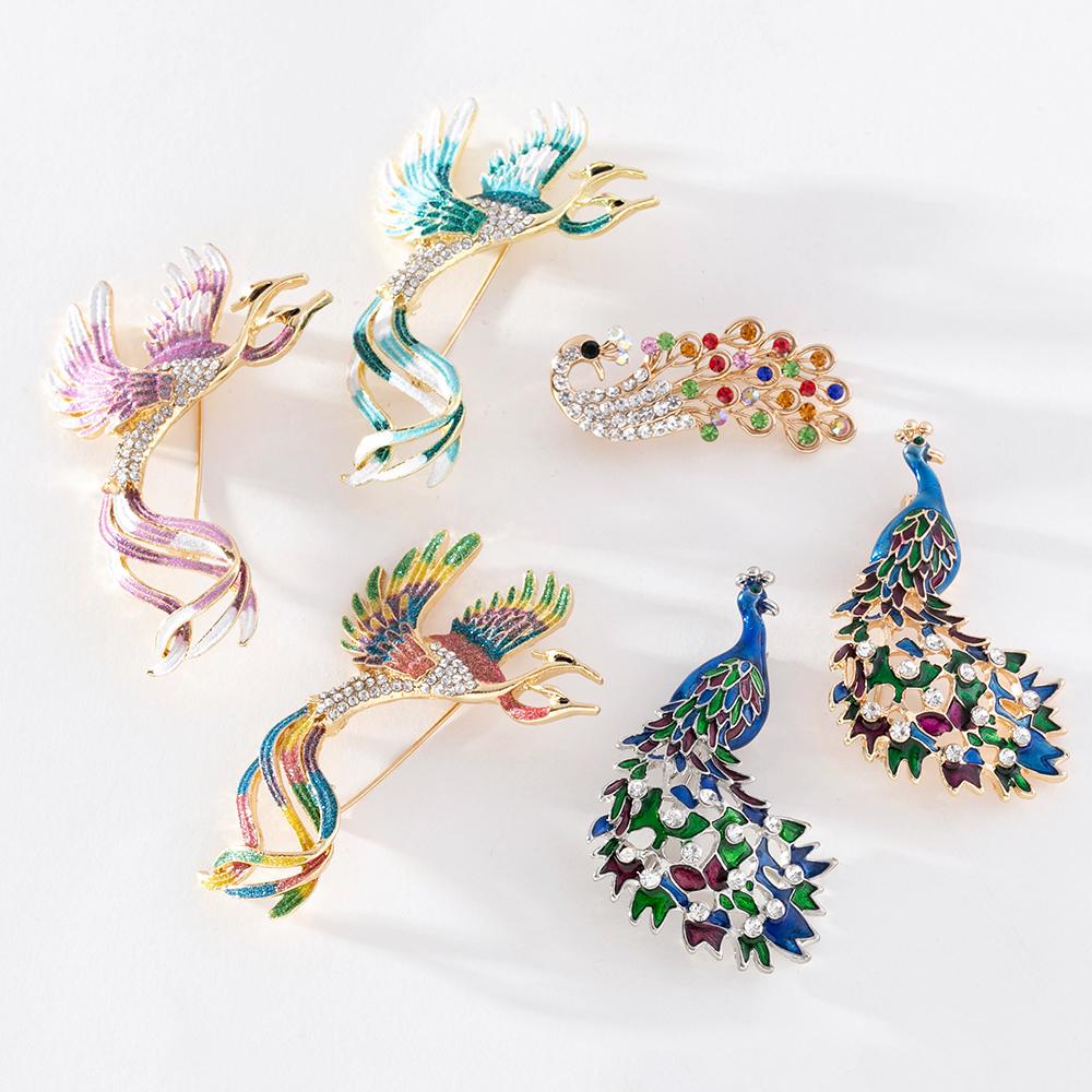 Pinkdudu Romantic 3 Color Phoenix Ancient Style Brooch Retro Luxury Charming Mythical Creature Brooch Pin for Women PD1223