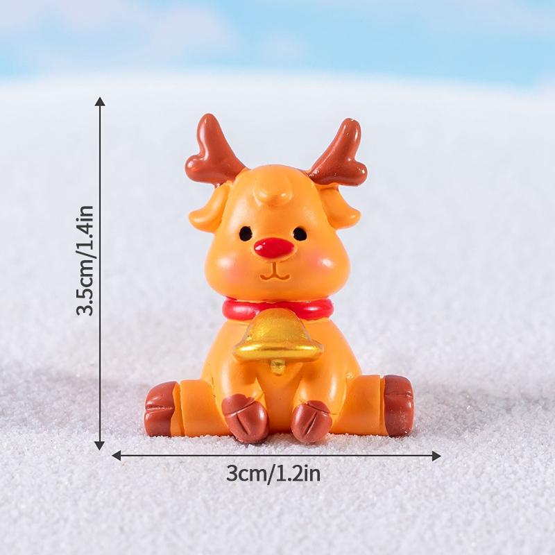 Christmas Decorations Resin Miniature Figurines Mini  Santa Claus Snowman Xmas Tree For Xmas Goodie Bag Fillers Party Favors