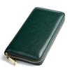 Women's Waxed Texture Double Zipper Long Wallet Clutch Purse Coin Card Holder
