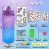Creative DIY Gemstone Kids Water Bottle 600ml Rainbow Unicorn for School & Outdoor, Holiday Gift for Boys Girls Age 4-6-8-10, Multicolor