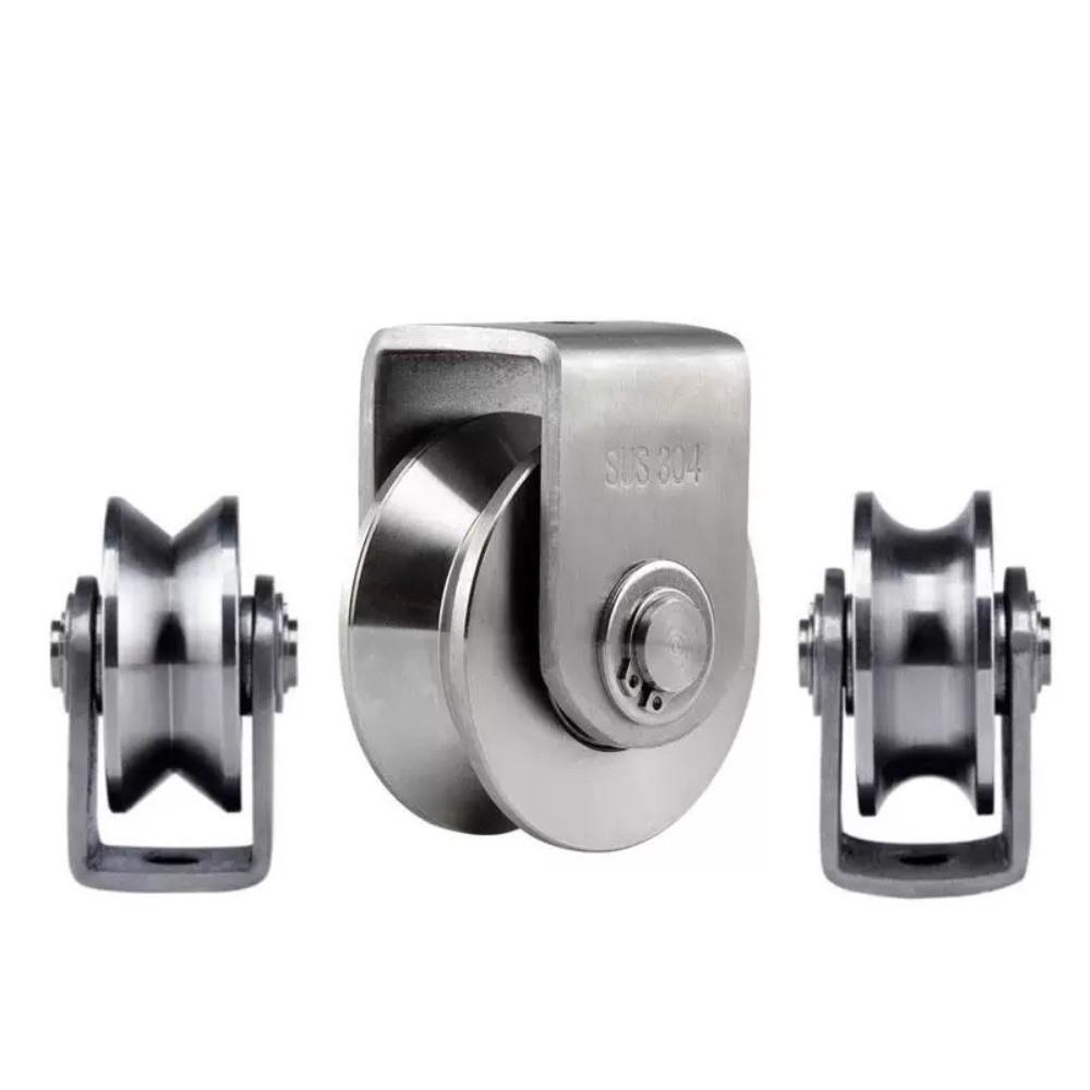 Corrosion Resistant V Sliding Gate Roller Wheel 304 Stainless Steel Pulley  Garage Doors