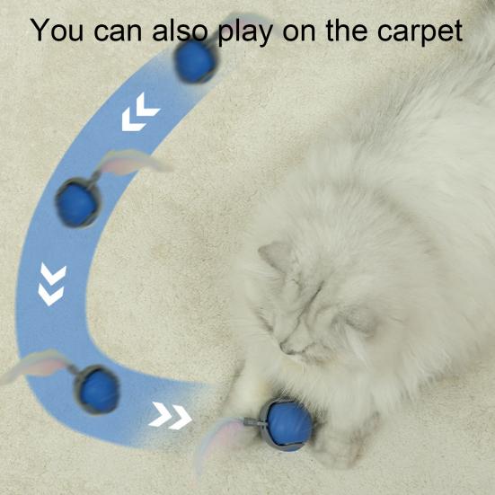 Интерактивная игрушка для кошек мяч Самокатящийся кошачий мяч с регулируемыми режимами скорости Электрический сенсорный мяч-роллер с активацией движением для домашних животных для использования в помещении