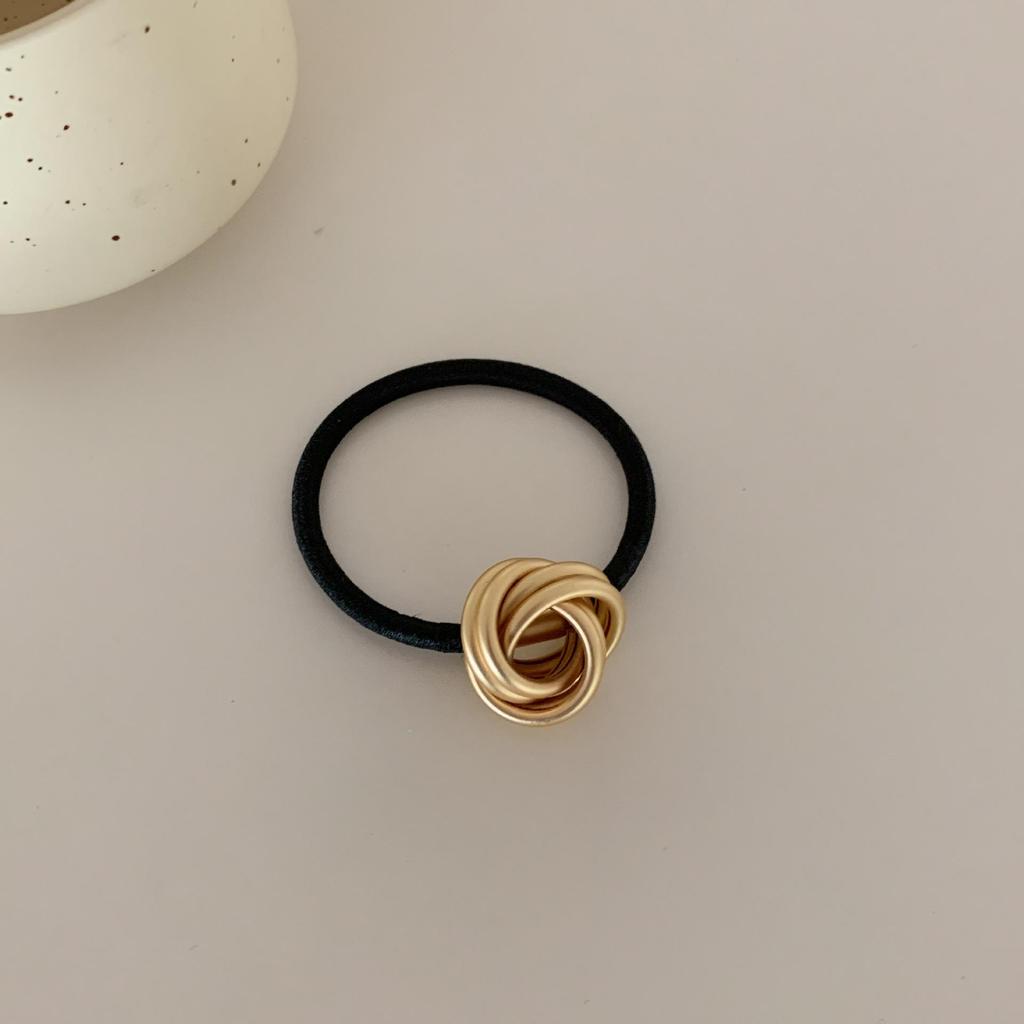 Модная резинка для волос с металлическим узлом - шикарный и высокоэластичный аксессуар для волос для женщин