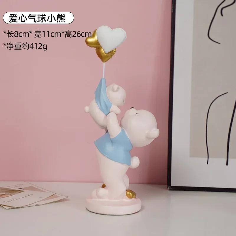 LMHBJY Креативные и жестокие украшения для прихожей в виде медведя, современные мультяшные, для гостиной, дома, для рабочего стола, медведь для родителей и детей, смола, ручная работа