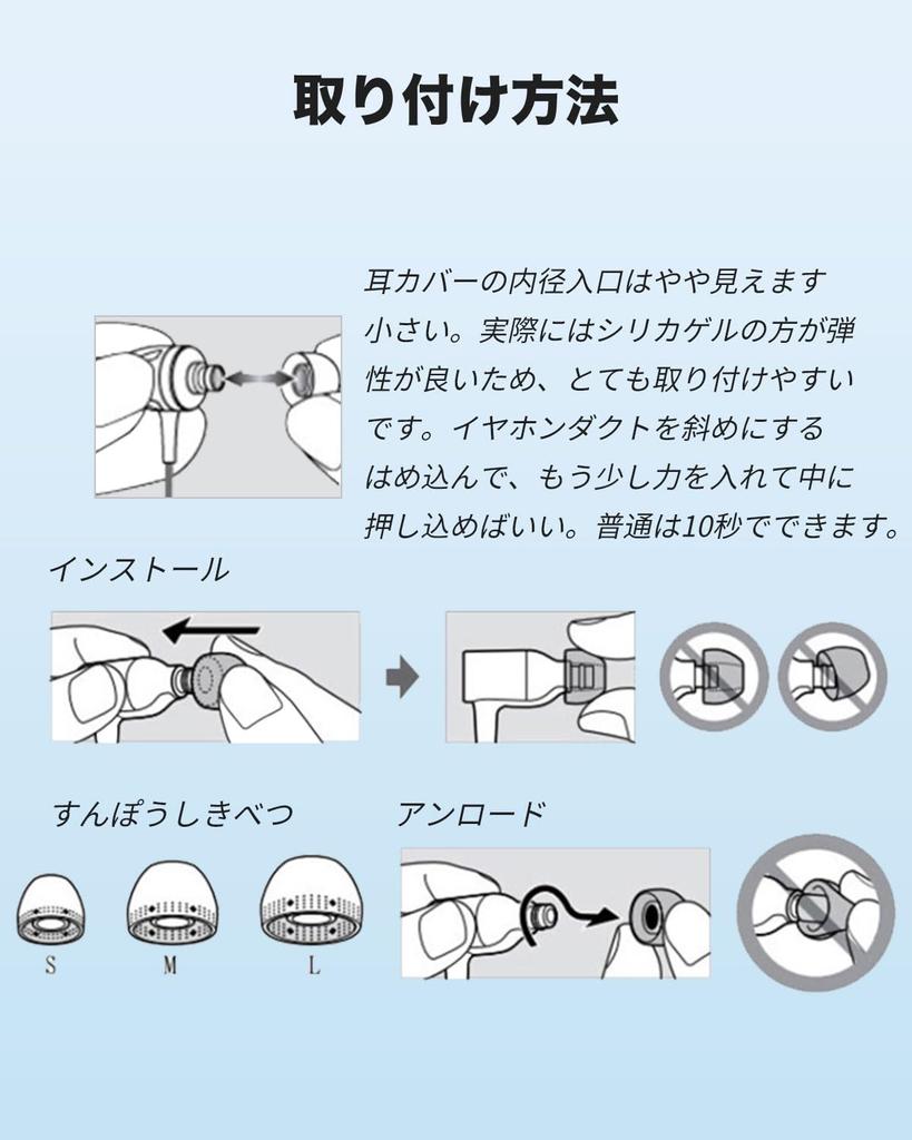 Compatible with Sony Replacement Replacement Silicone Silicone Pair Each In Washable WF-C510, Earpieces, Earplugs, (1 S/M/L Size) [YAJOJO] Anti-slip,