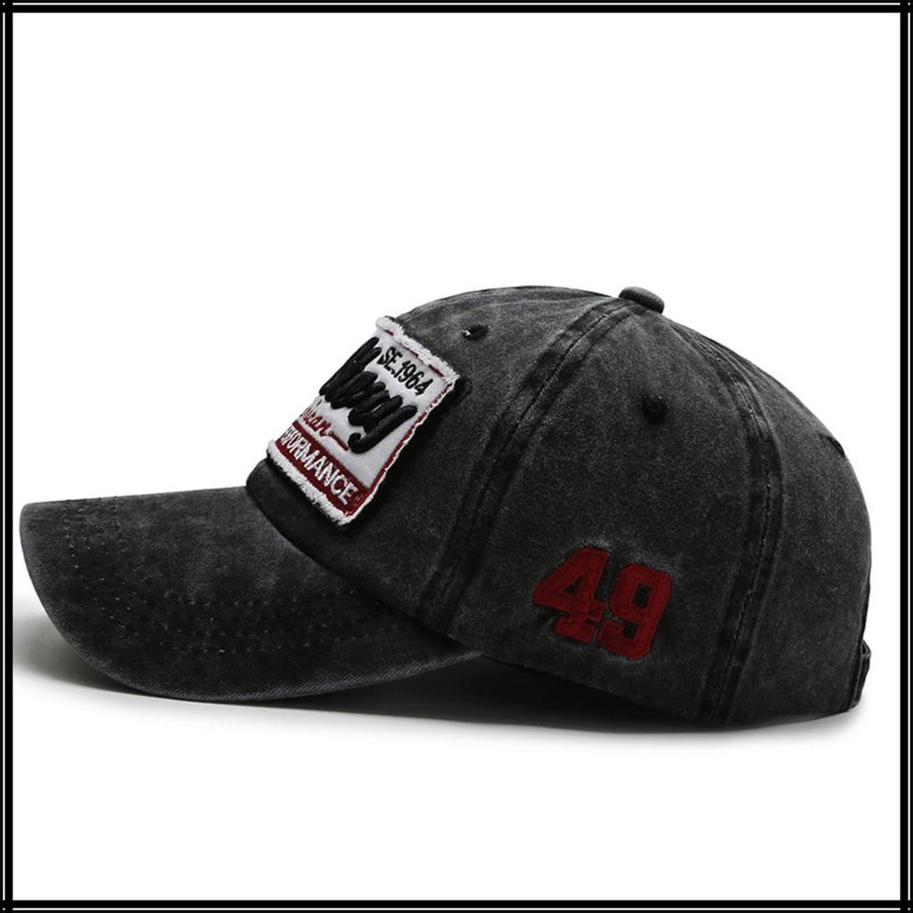 Hat Cap Embroidered Logo Casual Design Sun Protection Fashion Outdoor CZA374 [White Fang] Men's (Red)
