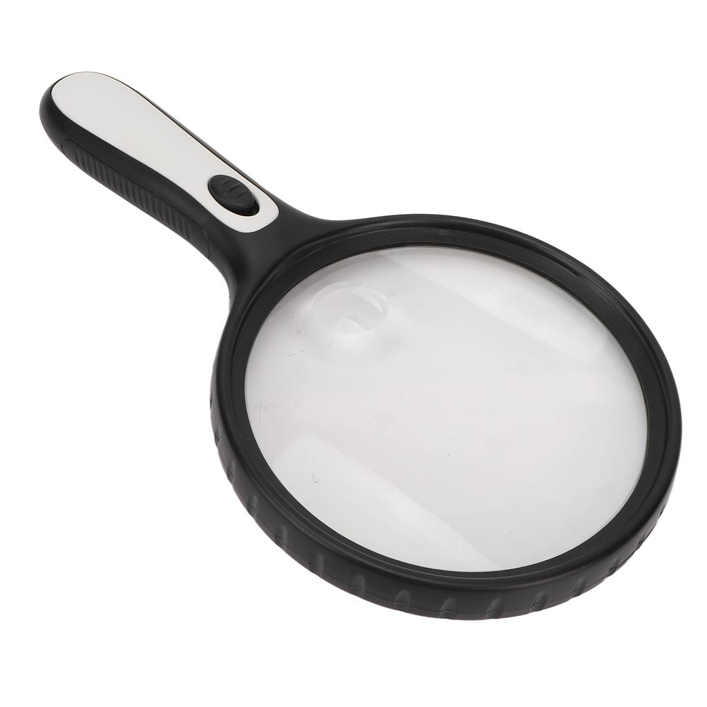 Ручная лупа 3X 6X Двойная линза из оптического стекла Эргономичный освещенный увеличитель со светодиодной подсветкой